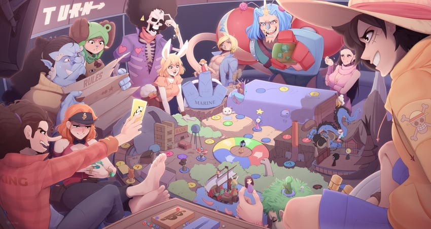nami, monkey d. luffy, nico robin, roronoa zoro, sanji, and 13 more (one piece) drawn by mycrys