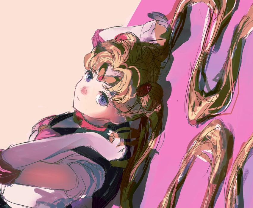tsukino usagi and sailor moon (bishoujo senshi sailor moon) drawn by kitakugoneru