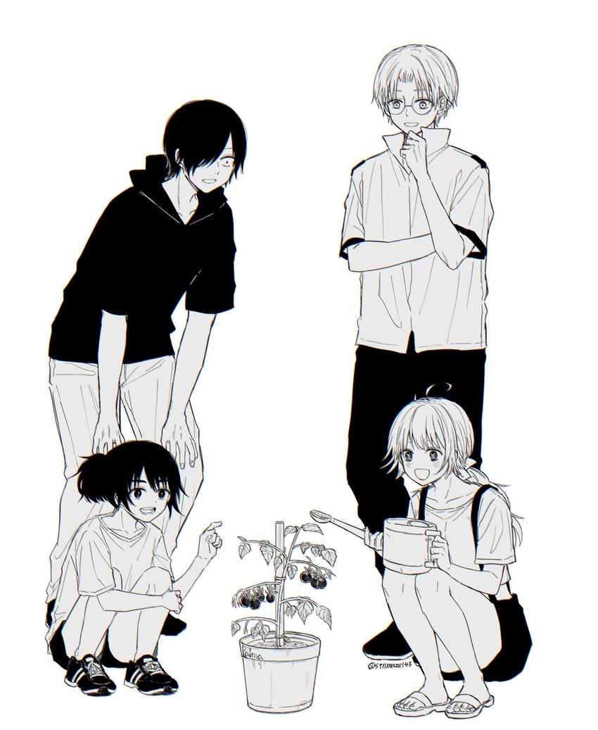 kurohara tokio, higashi azuma, otta ely, and shishinegura palma (choujin x) drawn by rokuen_skd