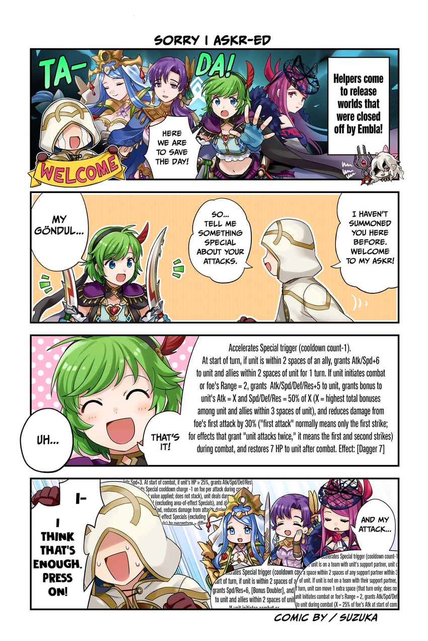 kiran, ivy, lumera, embla, juno, and 1 more (fire emblem and 4 more)
