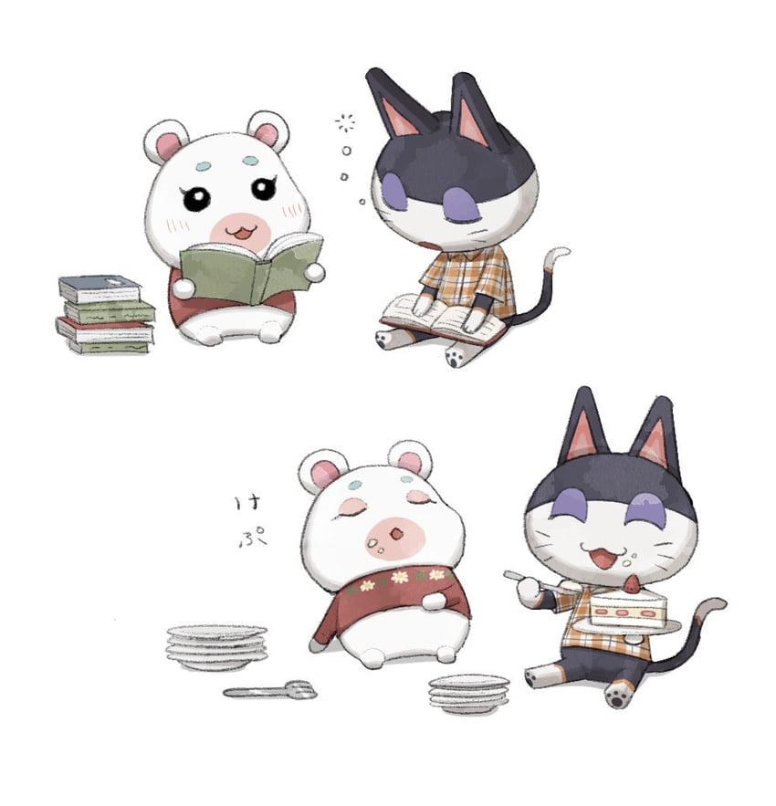 flurry and punchy (animal crossing) drawn by kaji_(oni_atat)
