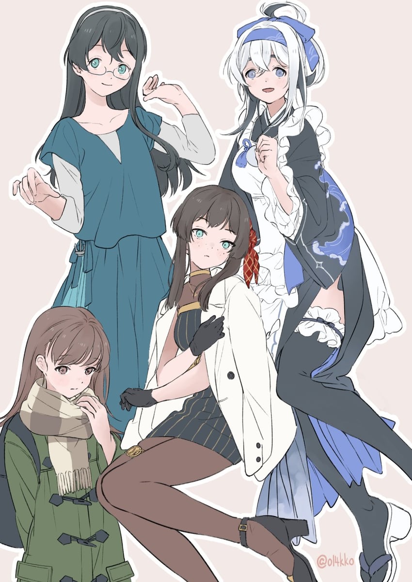 ooyodo, ooi, kamoi, and mogador (kantai collection) drawn by kokko_(014kko)