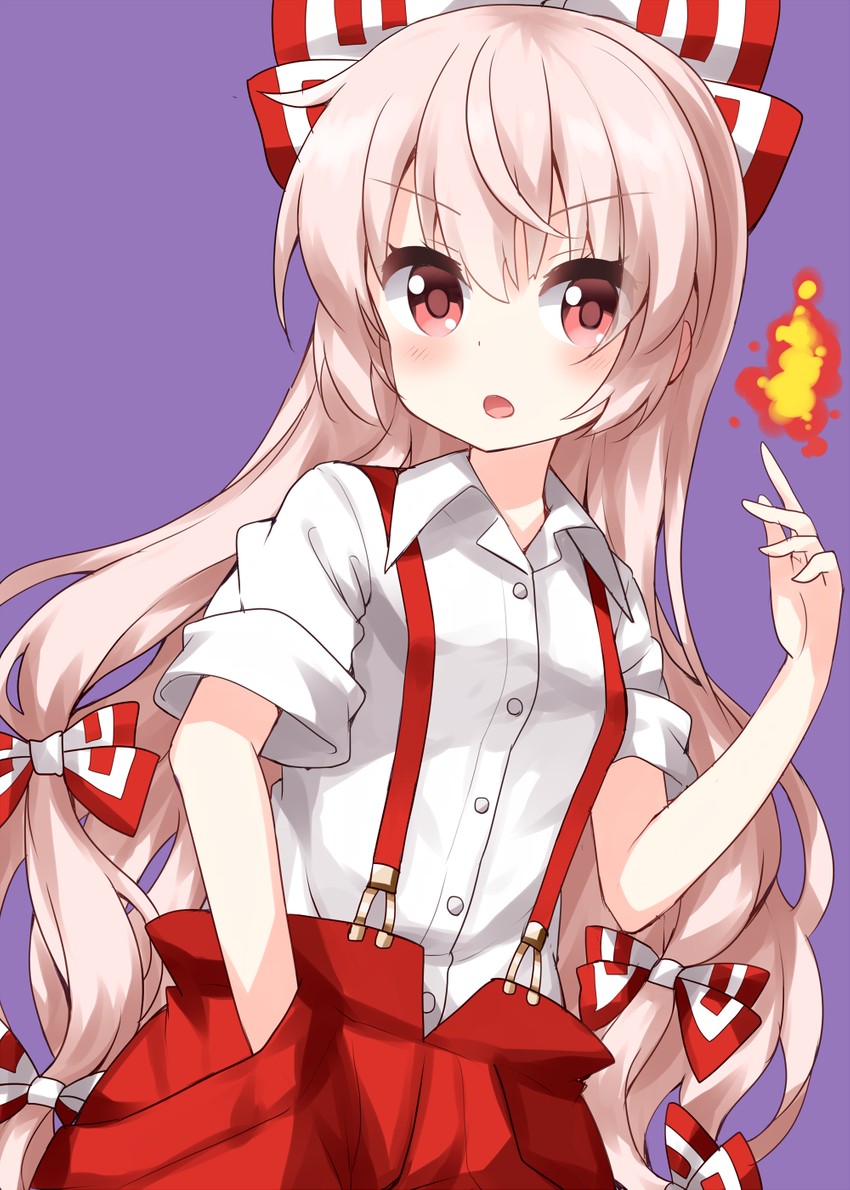fujiwara no mokou (touhou) drawn by ruu_(tksymkw)