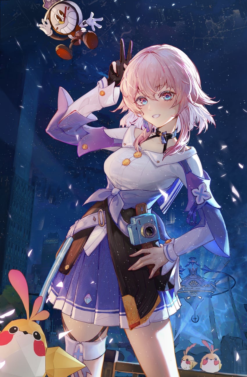 march 7th and clockie (honkai and 1 more) drawn by fishy_shellfish_(user_kpjs2225)