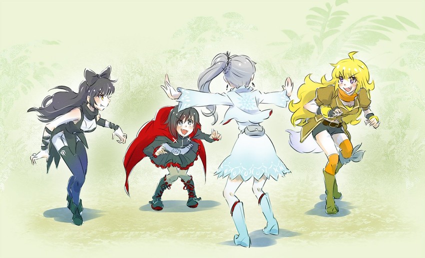 ruby rose, weiss schnee, yang xiao long, and blake belladonna (rwby and 1 more) drawn by iesupa