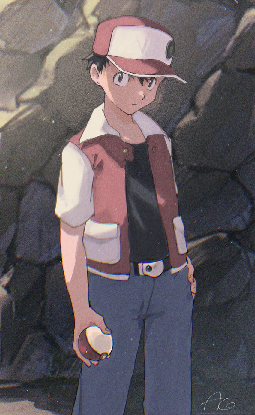 red (pokemon and 1 more) drawn by ako_(hoshiya_830)