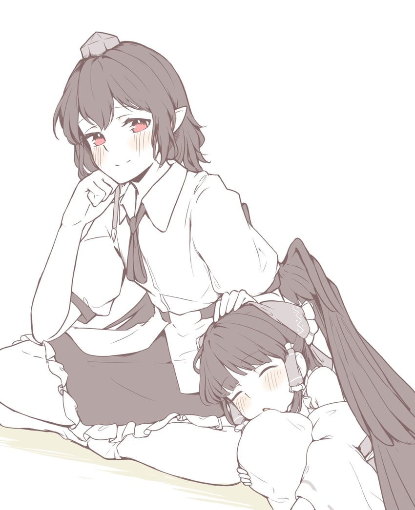 hakurei reimu and shameimaru aya (touhou) drawn by seele_(chanseele0128)
