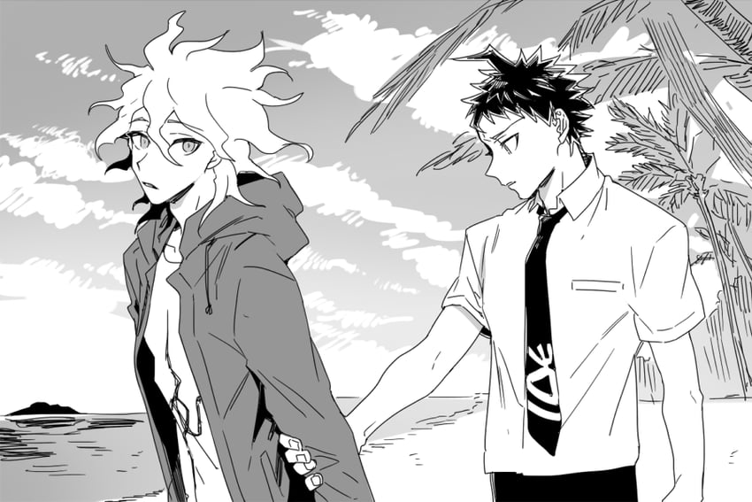 komaeda nagito and hinata hajime (danganronpa and 1 more) drawn by uurin