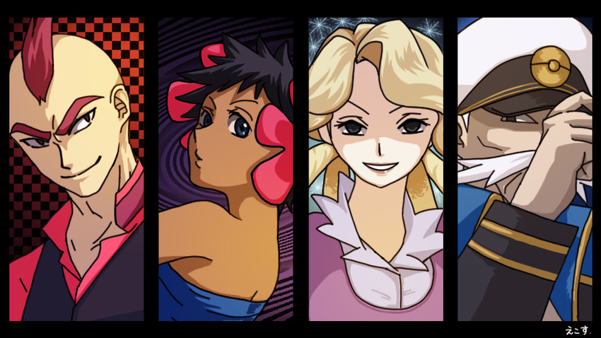 phoebe, glacia, sidney, and drake (pokemon and 1 more) drawn by ecosu999