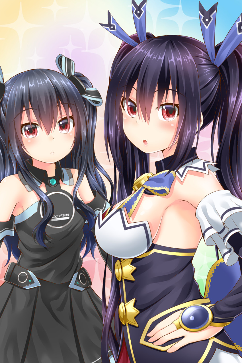 noire and uni (neptune and 1 more) drawn by oekakizuki