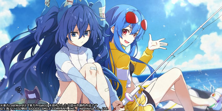 hinanawi tenshi and yorigami shion (touhou and 1 more) drawn by saipaco