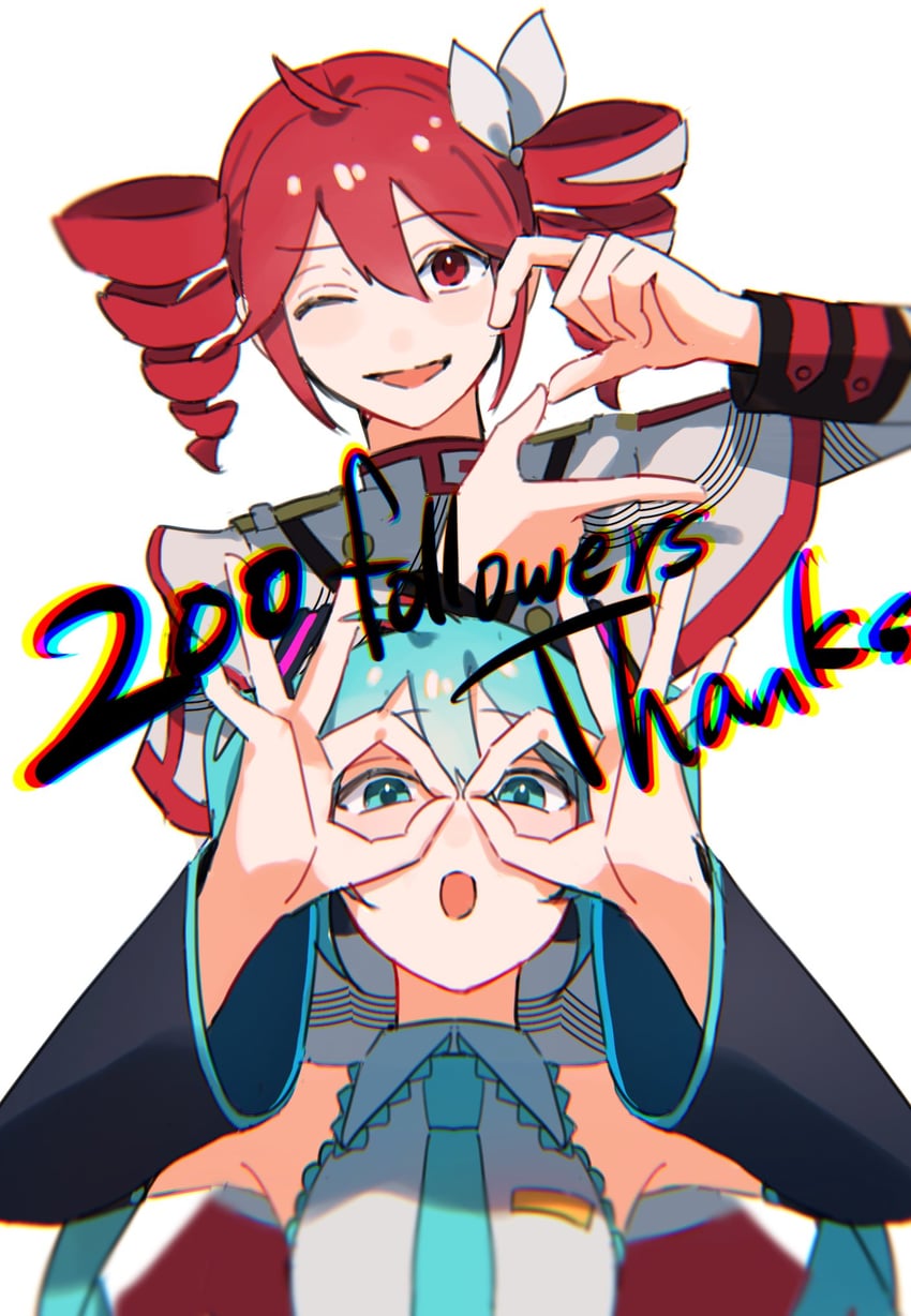 hatsune miku and kasane teto (vocaloid and 2 more) drawn by konoha_hakawaii