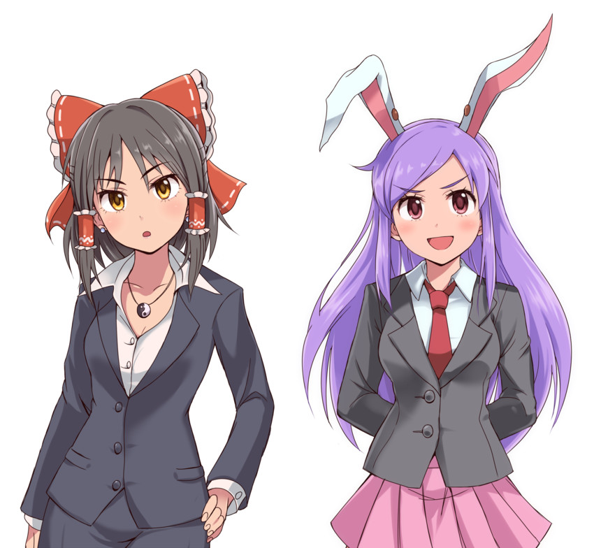 hakurei reimu, reisen udongein inaba, sananana, and hisui (touhou and 1 more) drawn by enperuto_(yarumi)