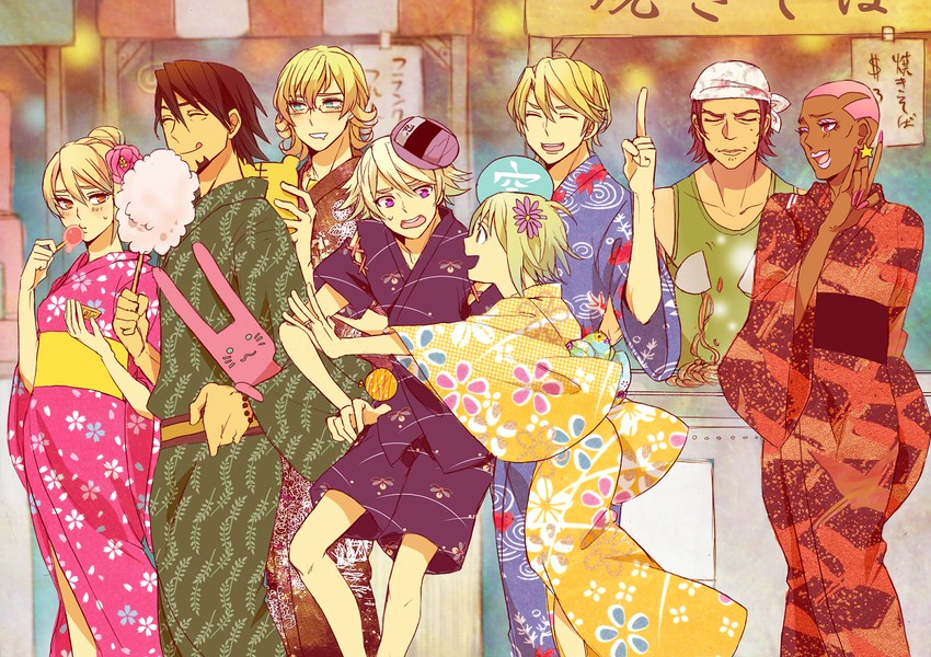 barnaby brooks jr., kaburagi t. kotetsu, ivan karelin, huang pao-lin, karina lyle, and 3 more (tiger & bunny) drawn by shivue