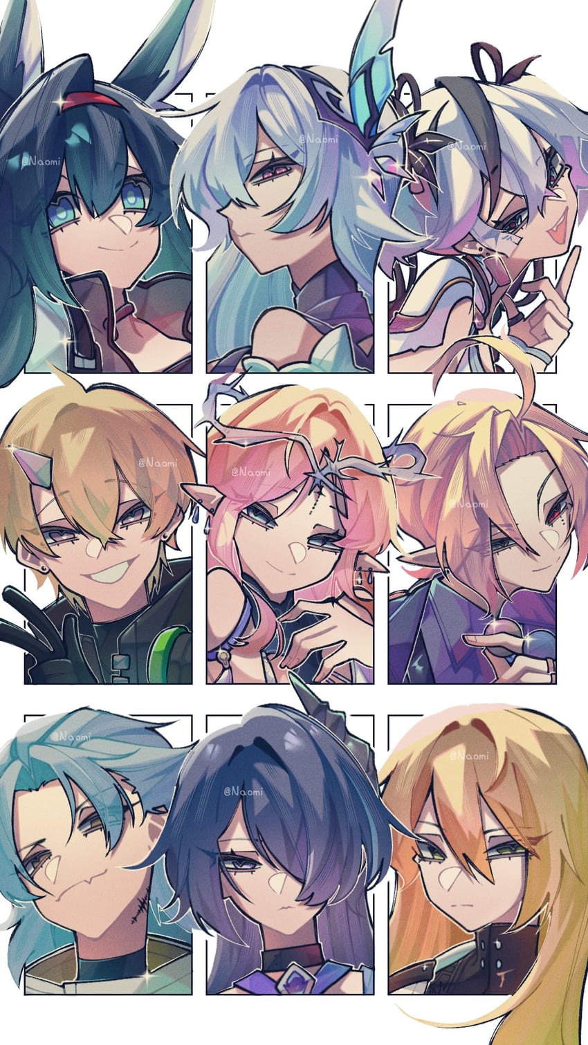 acheron, camellya, blaze, cartethyia, skirk, and 4 more (genshin impact and 6 more) drawn by mio_chan07