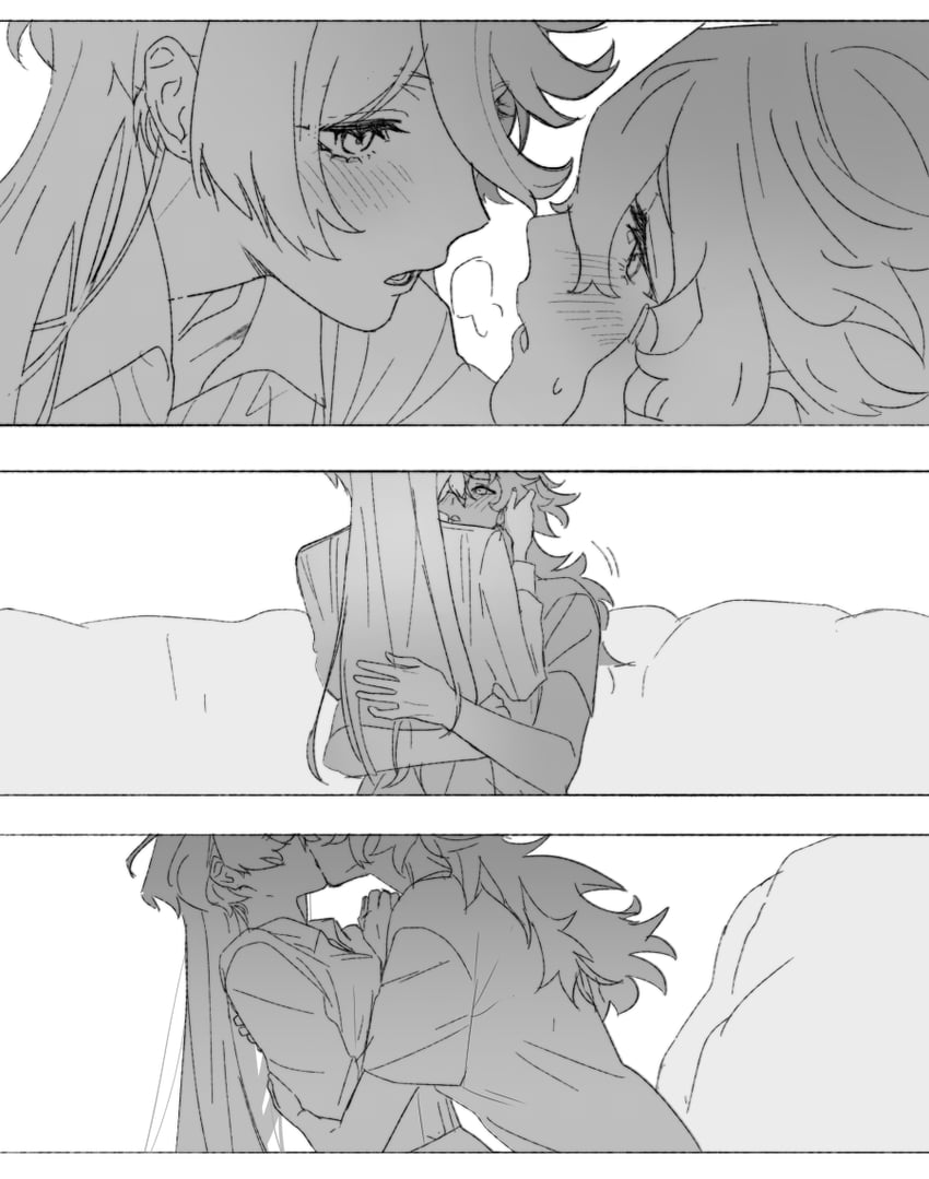 suletta mercury and miorine rembran (gundam and 1 more) drawn by baesong
