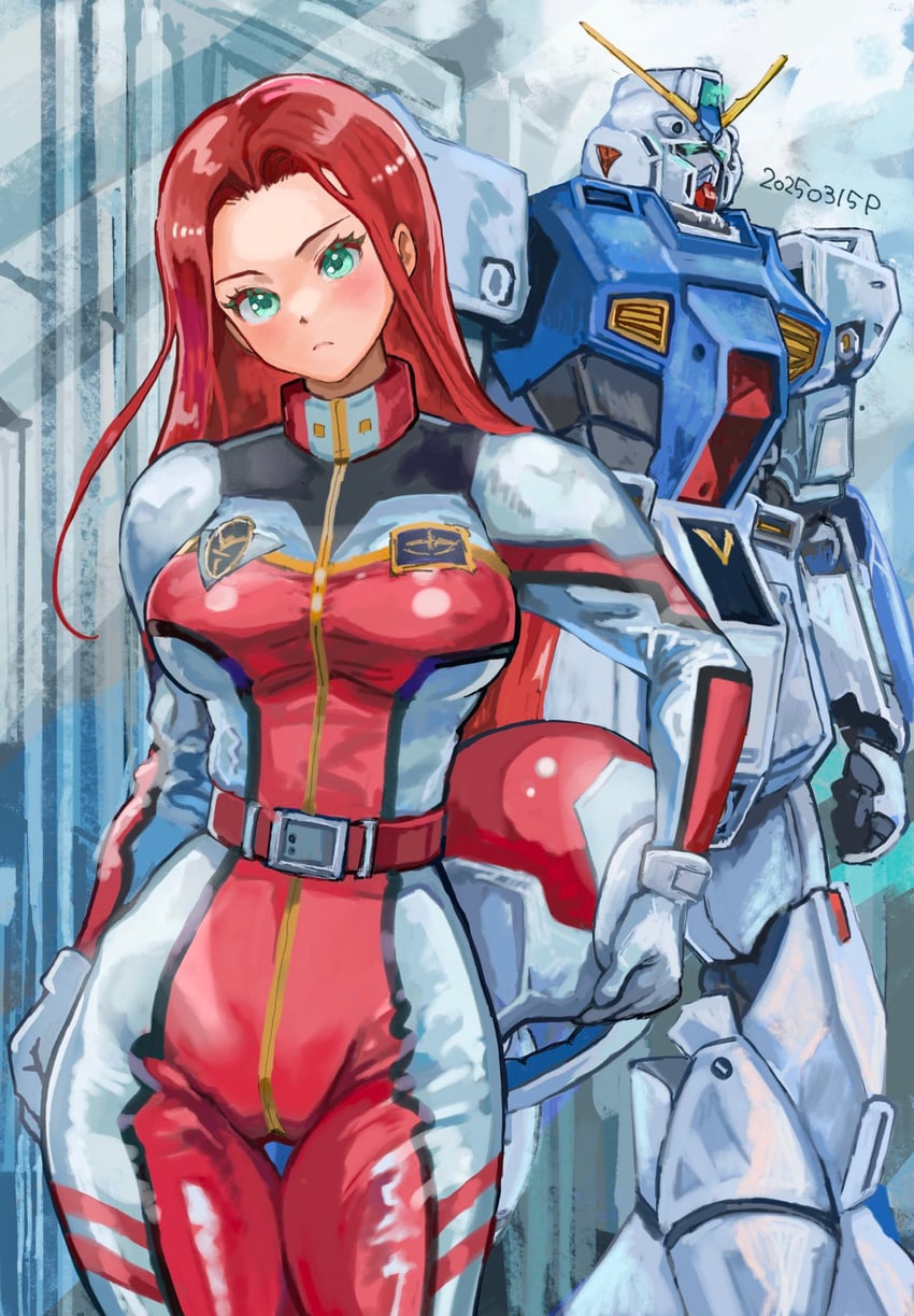 christina mackenzie and gundam alex (gundam and 1 more) drawn by okrdisk2000