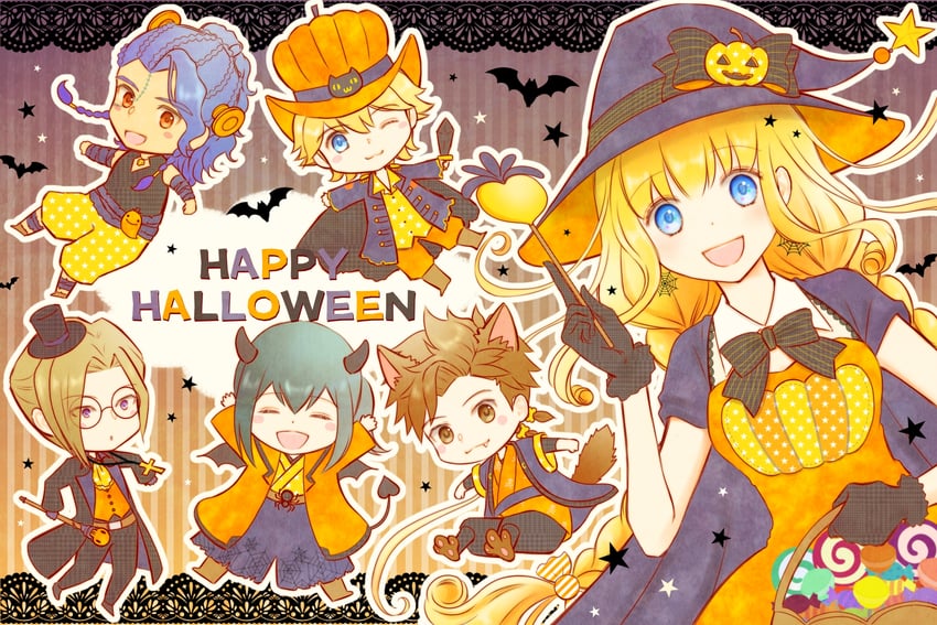 frankenstein's monster, nanami, hinata, ludus, yuzuki, and 2 more (bokujou monogatari and 1 more) drawn by azu_rin_go