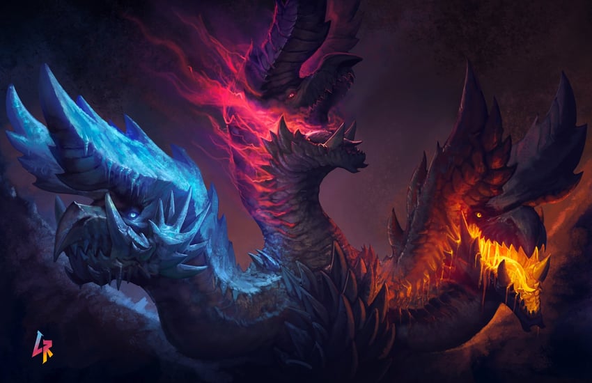 alatreon (monster hunter) drawn by chipyray