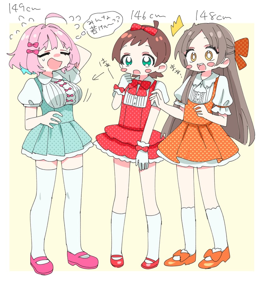 yumemi riamu, kuramoto china, and kinoshita hinata (idolmaster and 3 more) drawn by sukoyaka_(100hituzi)