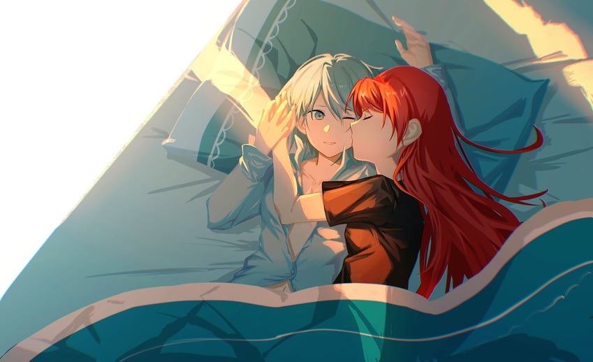 miki sayaka and sakura kyoko (mahou shoujo madoka magica) drawn by kumo_(kumo98138410)