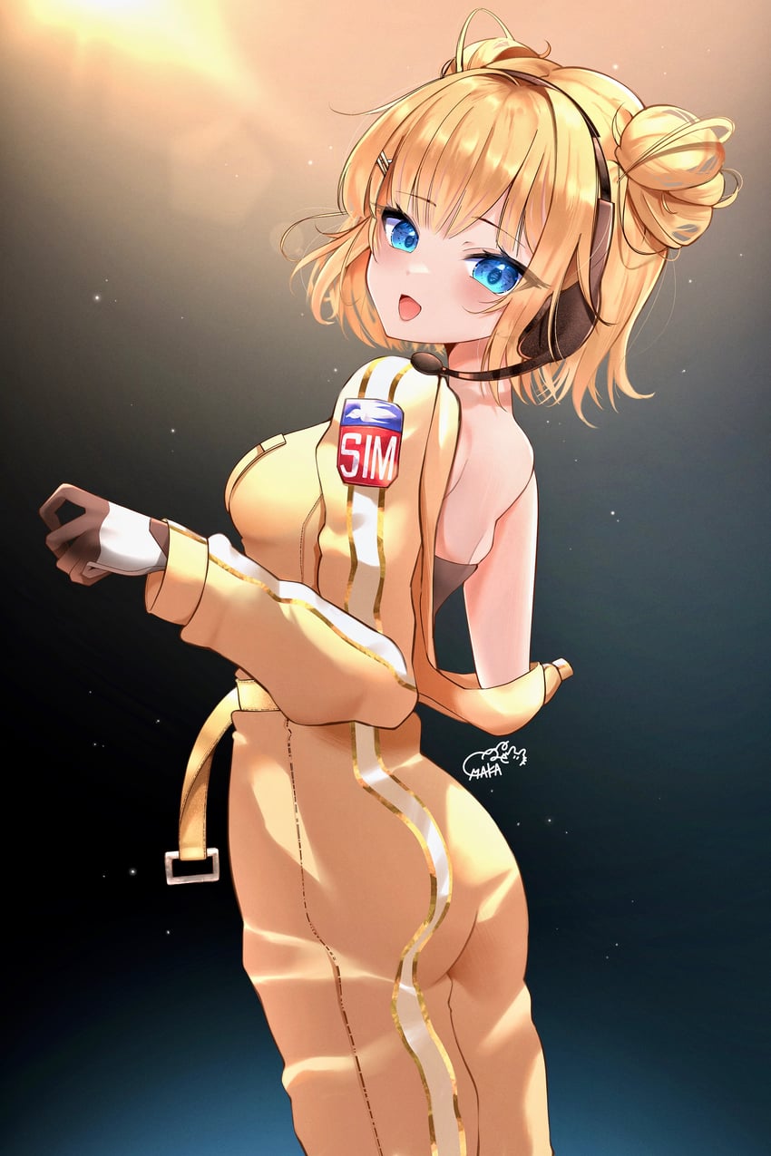 watson amelia (hololive and 1 more) drawn by maka_aratame
