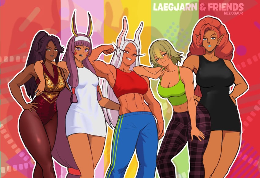 mirko, nitocris, shihouin yoruichi, urbosa, and laegjarn (fate and 8 more) drawn by meziosaur