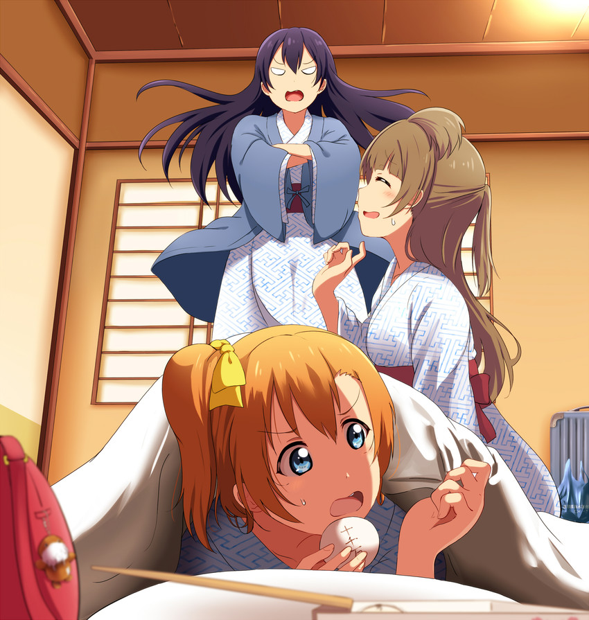 sonoda umi, minami kotori, kosaka honoka, and uchicchii (love live! and 1 more) drawn by siokazunoko