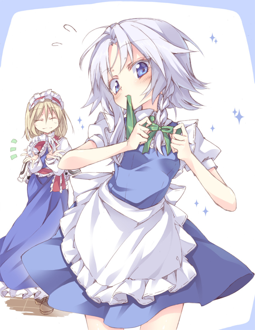 izayoi sakuya and alice margatroid (touhou) drawn by ina_(inadahime)
