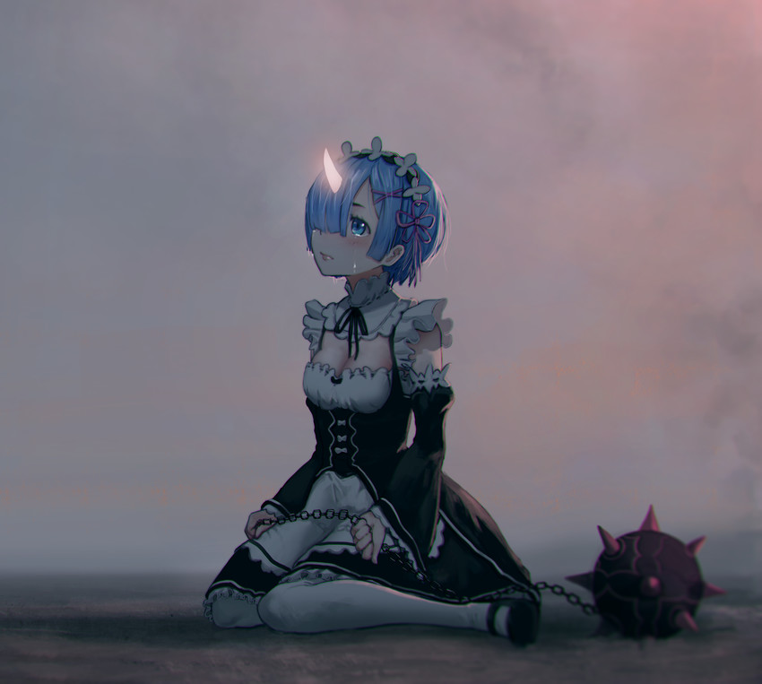rem (re:zero kara hajimeru isekai seikatsu) drawn by justin_leyva_(steamy_tomato)