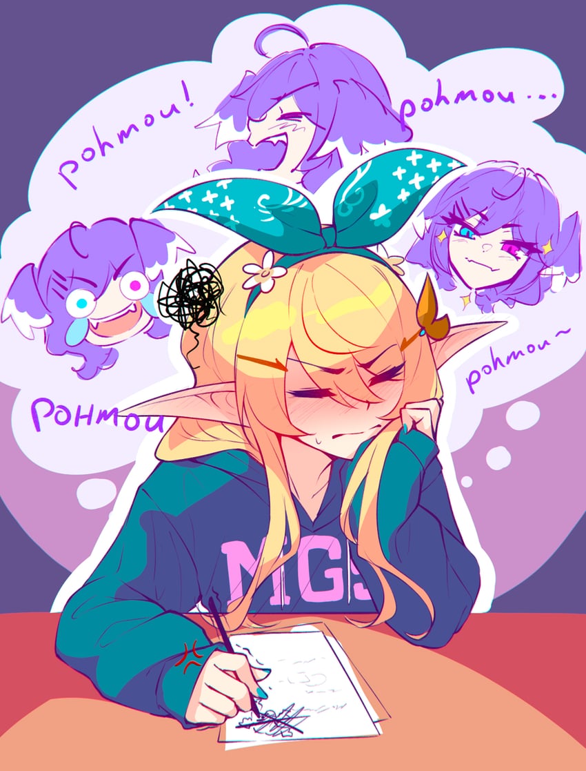 selen tatsuki and pomu rainpuff (nijisanji and 1 more) drawn by ricegnat