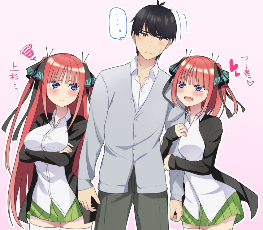nakano nino and uesugi fuutarou (go-toubun no hanayome) drawn by kurosaki_coco