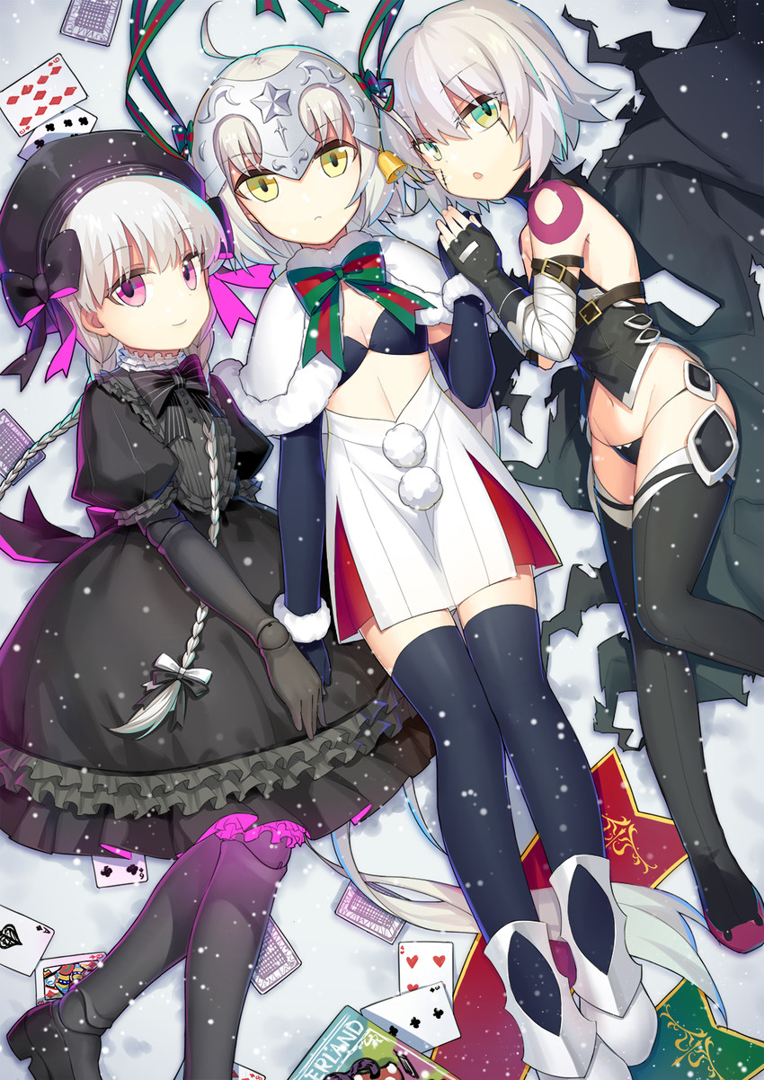 jack the ripper, jeanne d'arc alter santa lily, and nursery rhyme (fate and 4 more) drawn by nashi_(tidal0414)