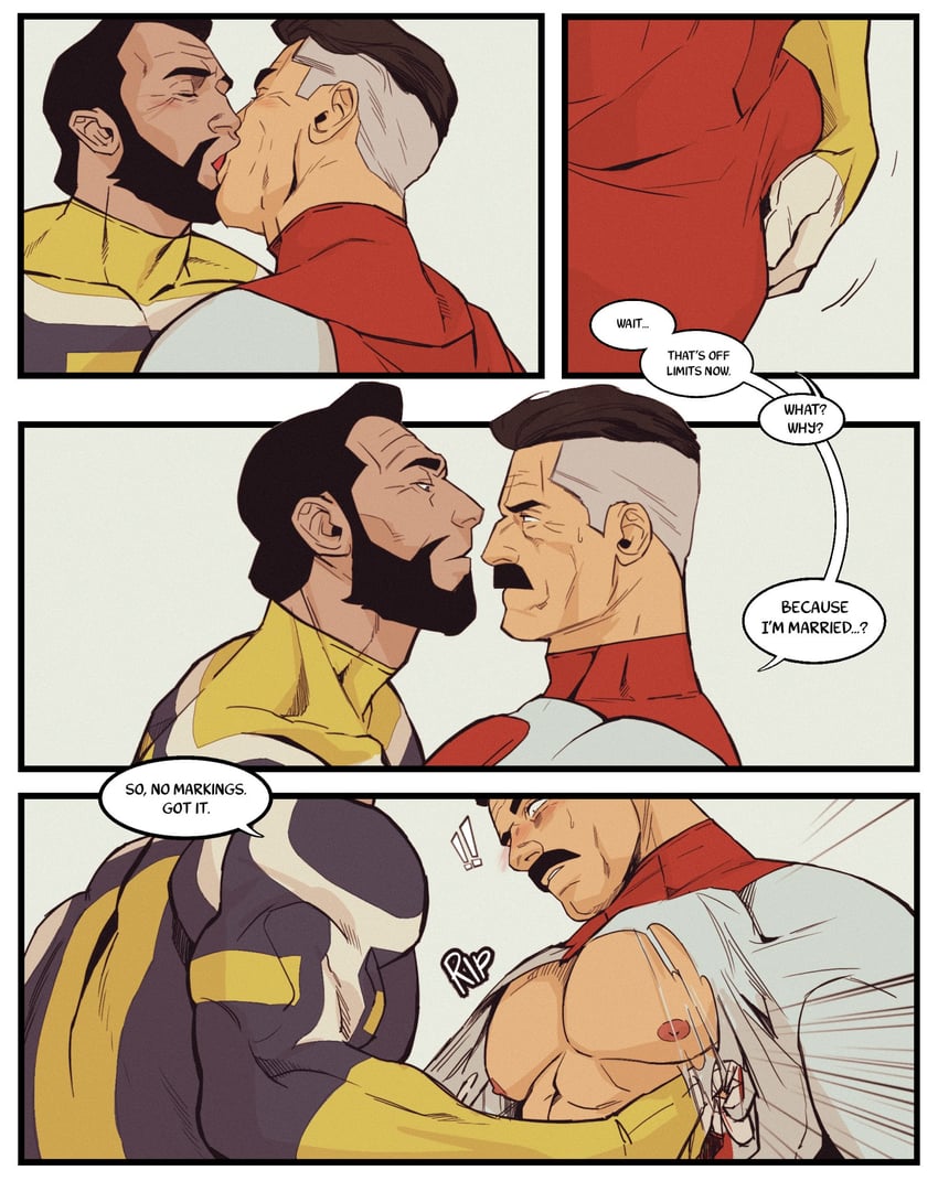 omni-man, nolan grayson, and the immortal (invincible) drawn by bonjourdraws