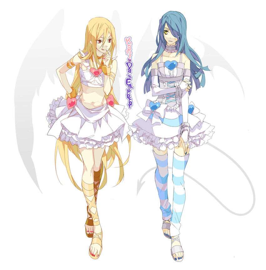 stocking, panty, kazemaru ichirouta, and afuro terumi (panty & stocking with garterbelt and 1 more) drawn by izumi_(nagashi)