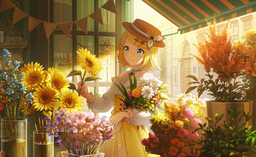 kagamine rin and vivid bad squad rin (vocaloid and 1 more) drawn by colorful_palette