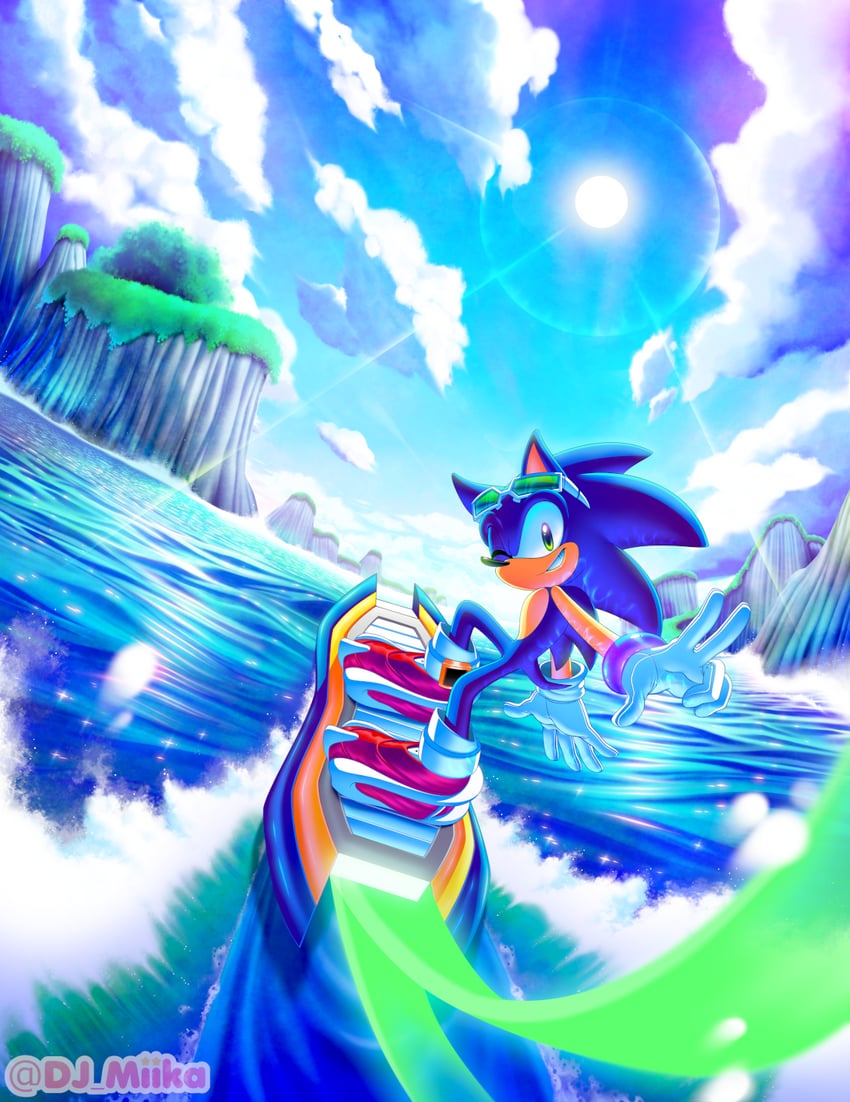 sonic the hedgehog (sonic and 1 more) drawn by dj-mika
