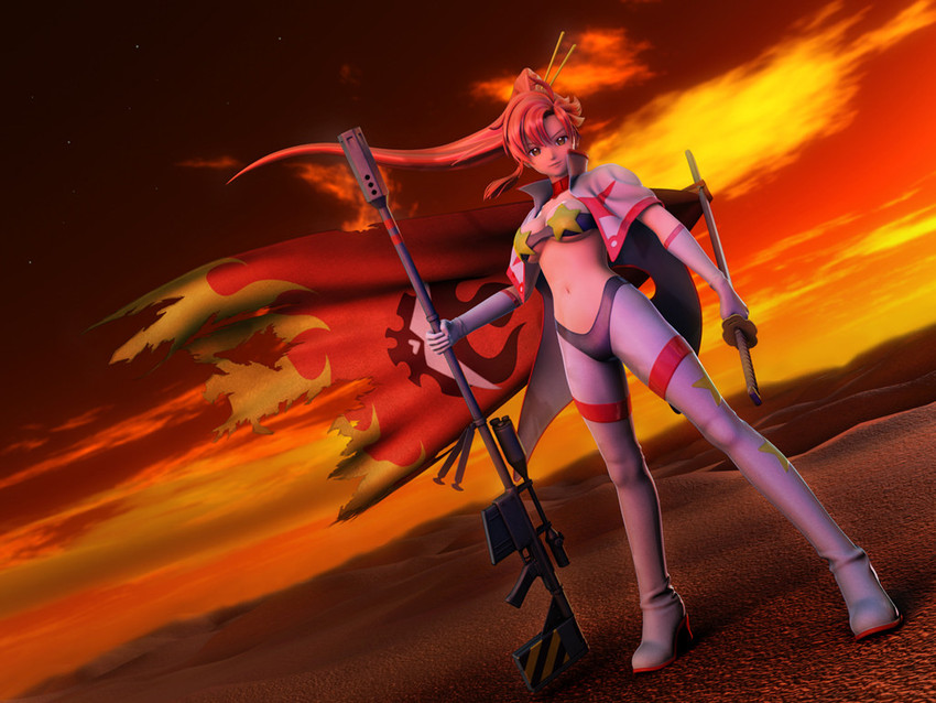 yoko littner and space yoko (tengen toppa gurren lagann) drawn by kanzeon