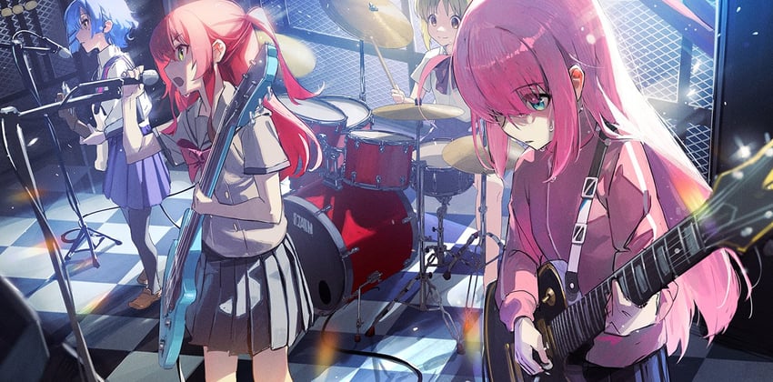 gotoh hitori, kita ikuyo, ijichi nijika, and yamada ryo (bocchi the rock!) drawn by daniel_deng