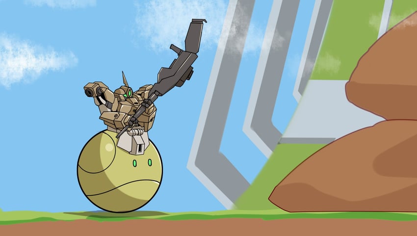 haro and demi barding (gundam and 2 more) drawn by fujikusa