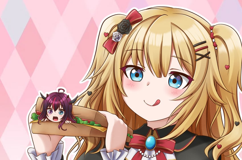 irys and akai haato (hololive and 1 more) drawn by jan_azure