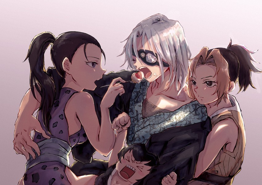 uzui tengen, makio, hinatsuru, and suma (kimetsu no yaiba) drawn by moomin0906