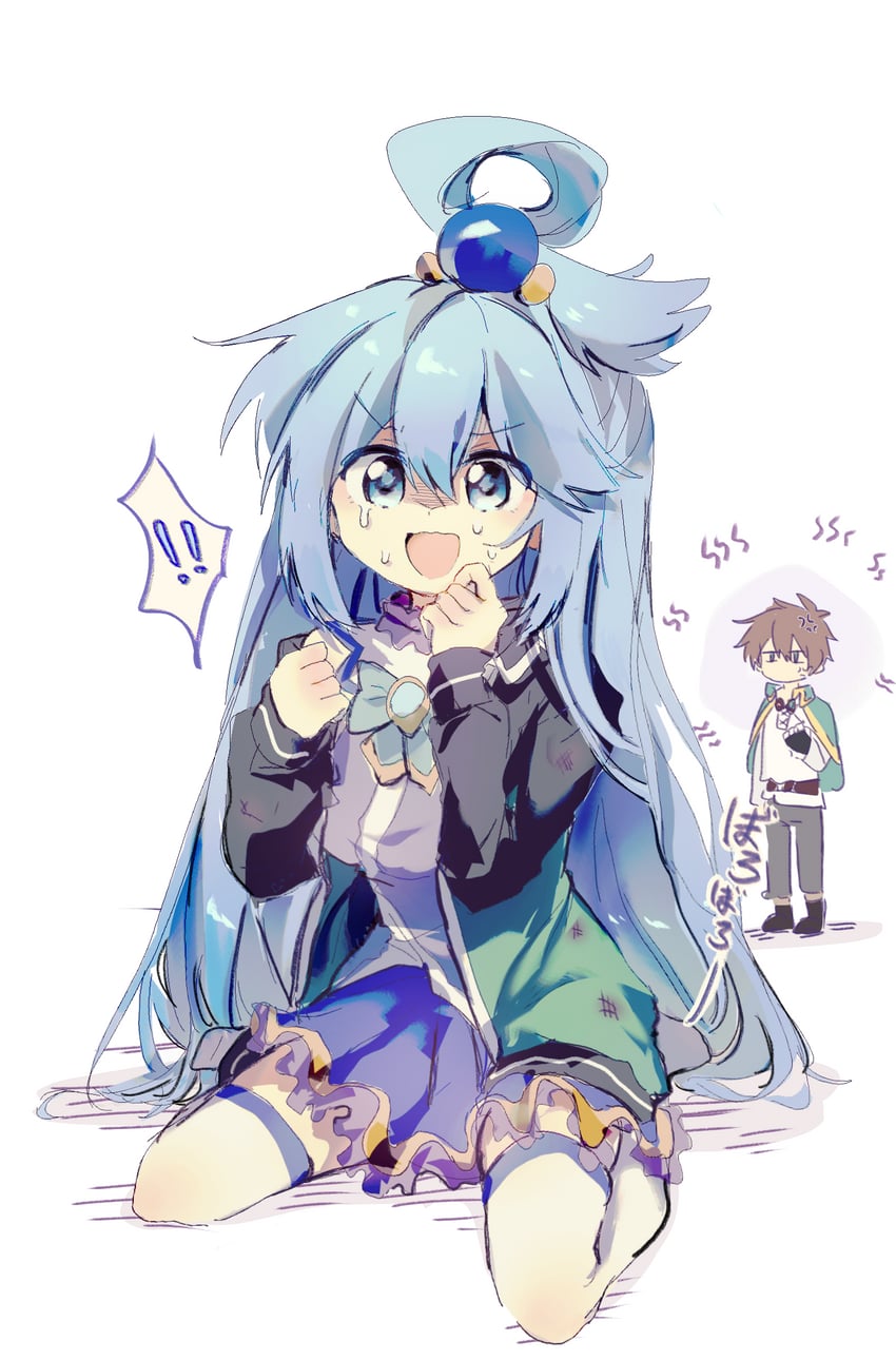 aqua and satou kazuma (kono subarashii sekai ni shukufuku wo!) drawn by pekeheihou