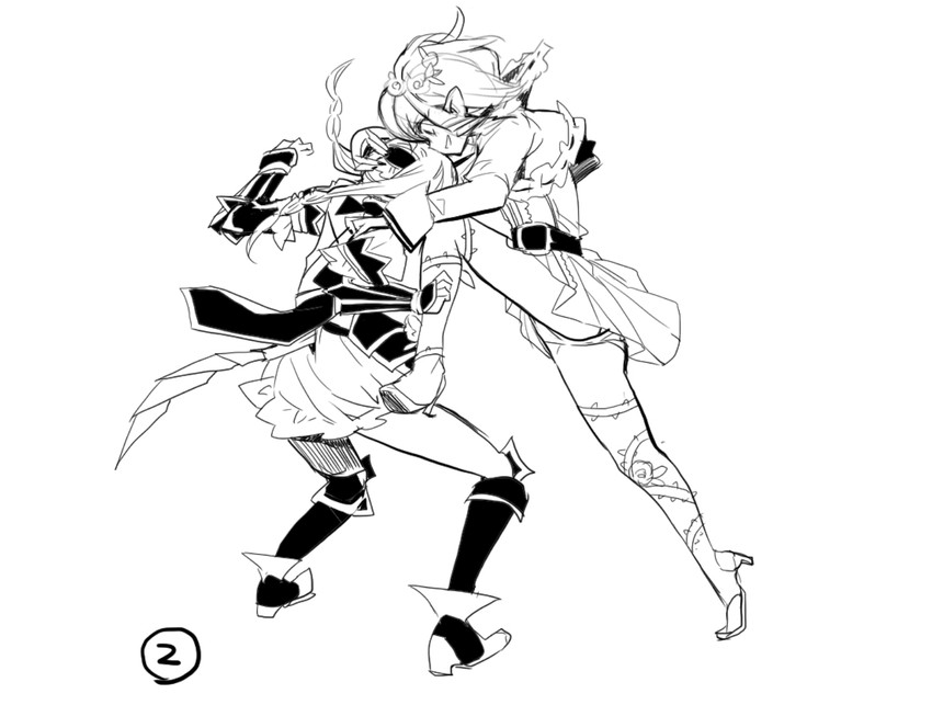 la pucelle and cranberry (mahou shoujo ikusei keikaku and 1 more) drawn by edoya_pochi