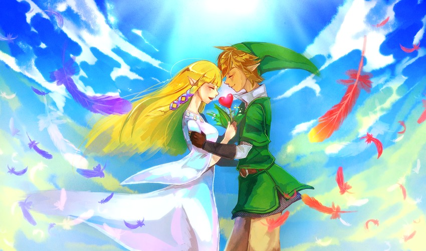 link and princess zelda (the legend of zelda and 1 more) drawn by hachimaru_(ediciusa)