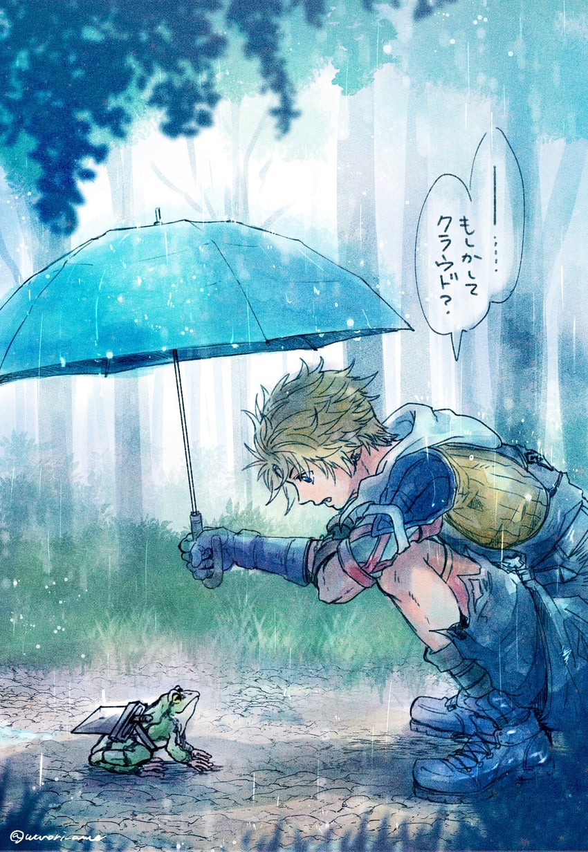cloud strife and tidus (final fantasy and 3 more) drawn by warori_anne