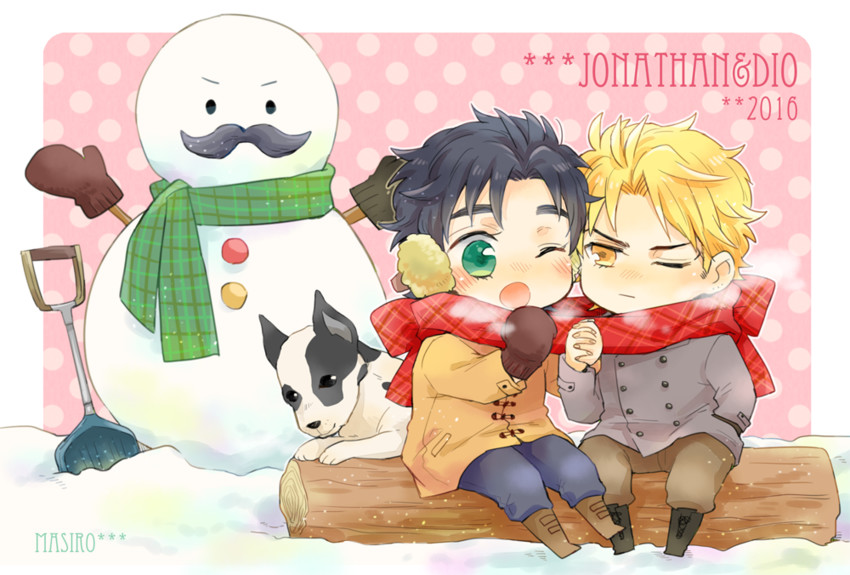 dio brando, jonathan joestar, and danny (jojo no kimyou na bouken and 1 more) drawn by mashiro_(ikublack)