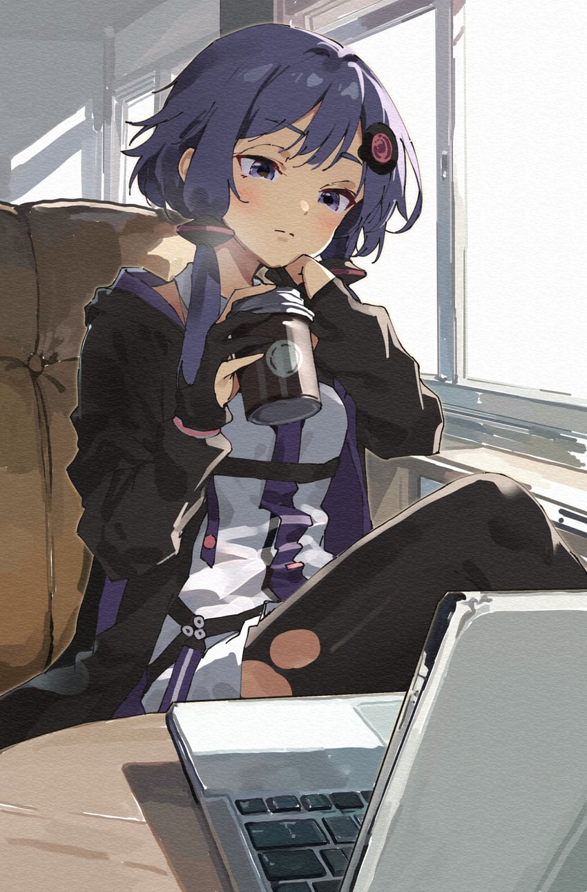 yuzuki yukari (vocaloid and 1 more) drawn by lamb_(hitsujiniku)