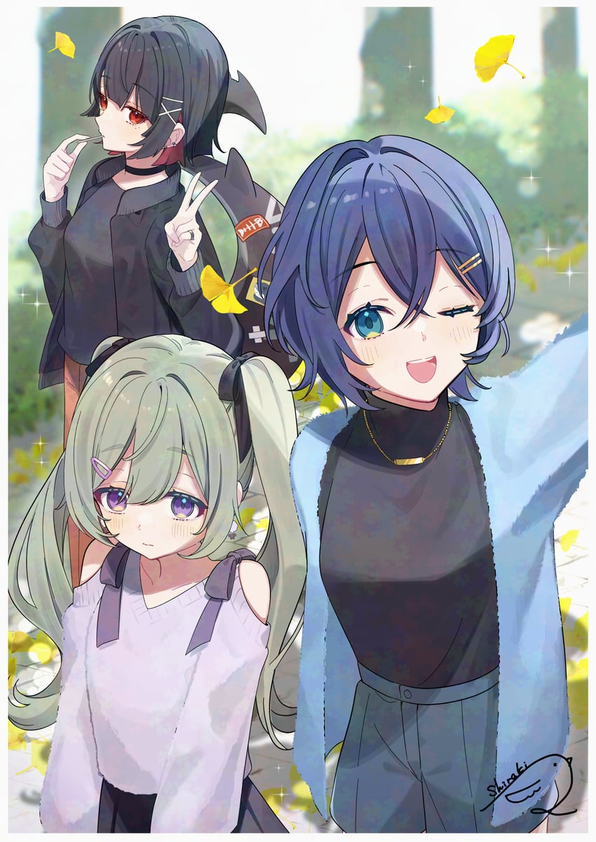 ellen joe, belle, and corin wickes (zenless zone zero) drawn by shiraki_shiro