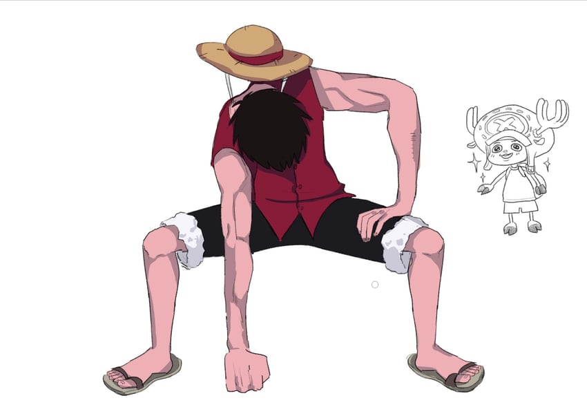 monkey d. luffy and tony tony chopper (one piece) drawn by nabi_love_8
